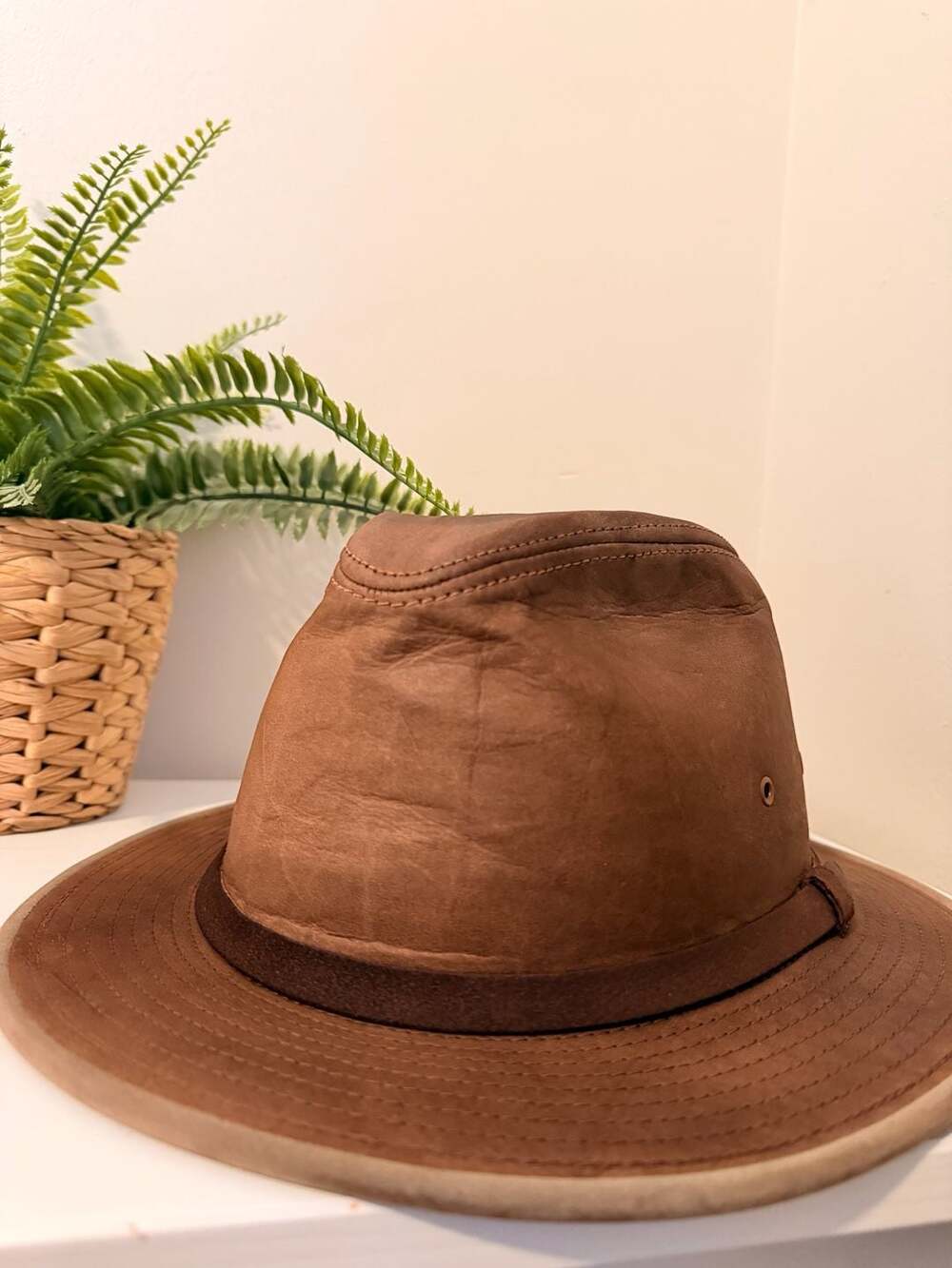 Adventure Bound Vintage Genuine Leather Fedora Hat XL